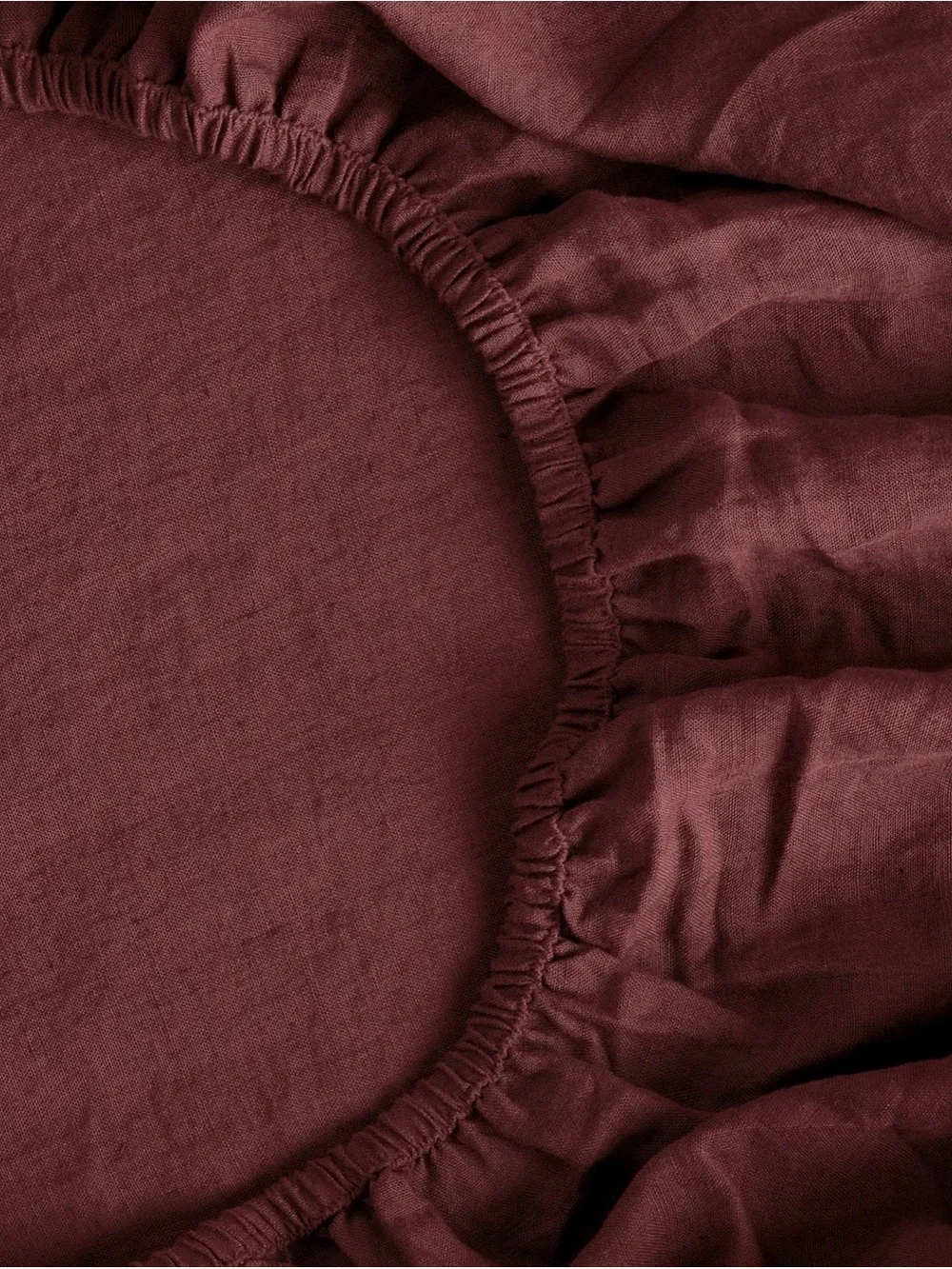 Quince Linen King Fitted Sheet & sham set — Bordeaux